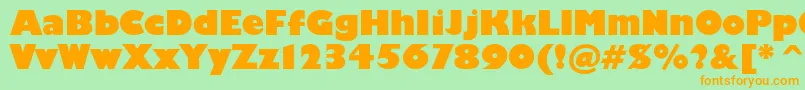 Humanist521cultraboldbt Font – Orange Fonts on Green Background
