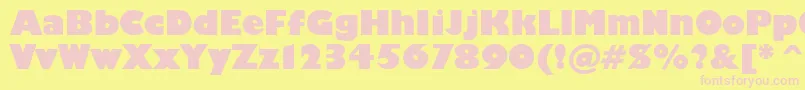 Humanist521cultraboldbt Font – Pink Fonts on Yellow Background