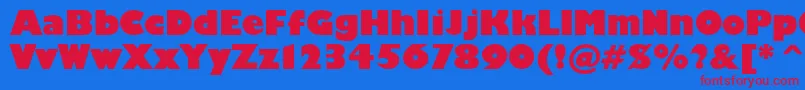 Fonte Humanist521cultraboldbt – fontes vermelhas em um fundo azul