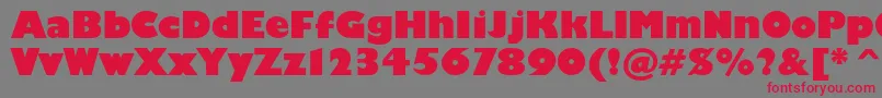 Fonte Humanist521cultraboldbt – fontes vermelhas em um fundo cinza