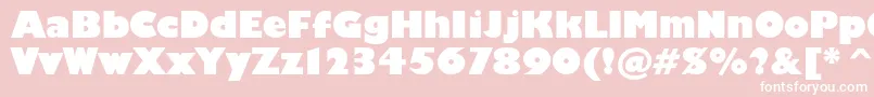 Humanist521cultraboldbt-Schriftart – Weiße Schriften auf rosa Hintergrund