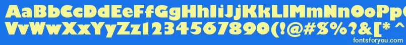 Шрифт Humanist521cultraboldbt – жёлтые шрифты на синем фоне