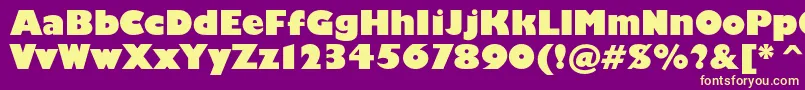Fonte Humanist521cultraboldbt – fontes amarelas em um fundo roxo