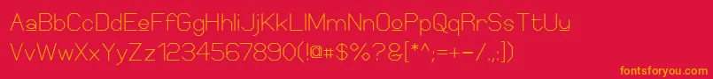 ElgethySquareUpper-Schriftart – Orangefarbene Schriften auf rotem Hintergrund