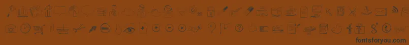Czcionka Sketchicons – czarne czcionki na brązowym tle
