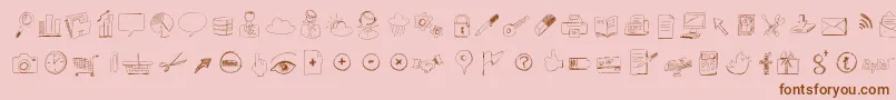 Sketchicons Font – Brown Fonts on Pink Background