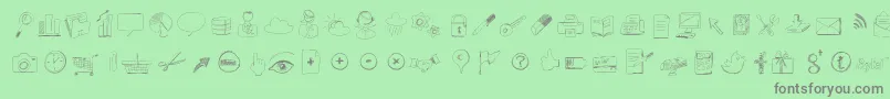 Sketchicons Font – Gray Fonts on Green Background