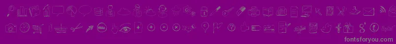 Sketchicons-Schriftart – Graue Schriften auf violettem Hintergrund