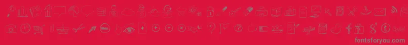 Sketchicons Font – Gray Fonts on Red Background