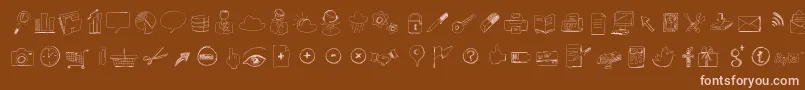 フォントSketchicons – 茶色の背景にピンクのフォント