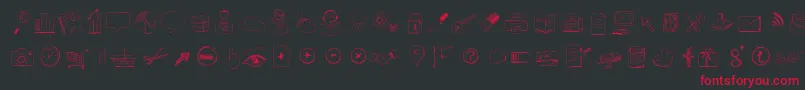 Sketchicons Font – Red Fonts on Black Background