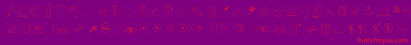 Sketchicons Font – Red Fonts on Purple Background