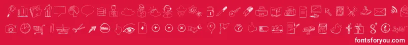 Sketchicons Font – White Fonts on Red Background