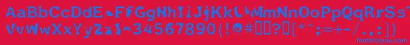 Czcionka Fildnik – niebieskie czcionki na czerwonym tle
