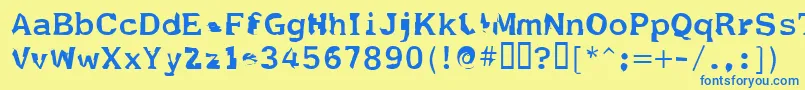 Шрифт Fildnik – синие шрифты на жёлтом фоне