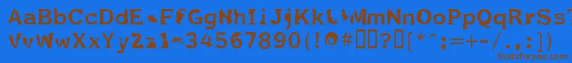Fildnik-fontti – ruskeat fontit sinisellä taustalla