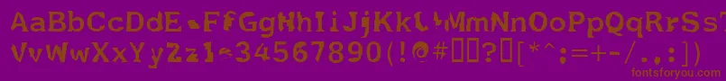 Czcionka Fildnik – brązowe czcionki na fioletowym tle