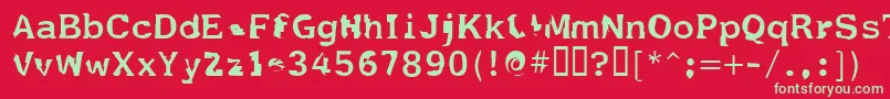 フォントFildnik – 赤い背景に緑の文字