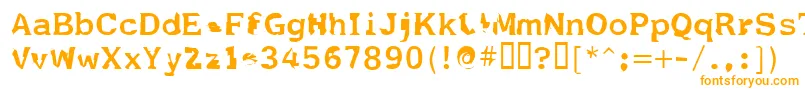 Czcionka Fildnik – pomarańczowe czcionki na białym tle