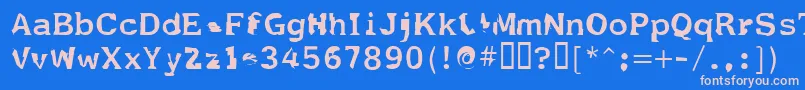 Fildnik-fontti – vaaleanpunaiset fontit sinisellä taustalla