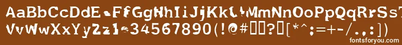 Fildnik-Schriftart – Weiße Schriften auf braunem Hintergrund