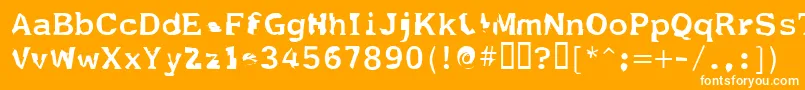 Czcionka Fildnik – białe czcionki na pomarańczowym tle
