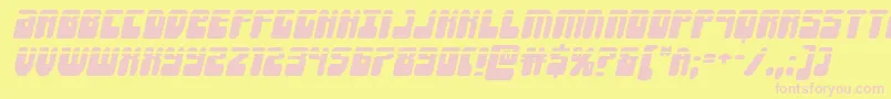 フォントForcemajeurelaserital – ピンクのフォント、黄色の背景