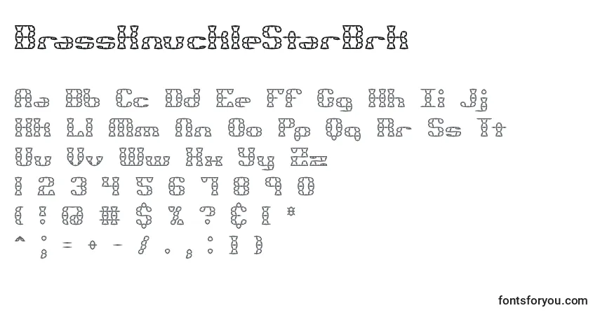 A fonte BrassKnuckleStarBrk – alfabeto, números, caracteres especiais