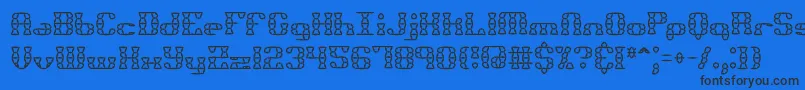 BrassKnuckleStarBrk-Schriftart – Schwarze Schriften auf blauem Hintergrund