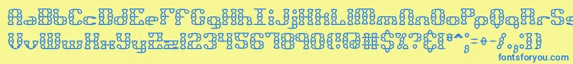 BrassKnuckleStarBrk Font – Blue Fonts on Yellow Background