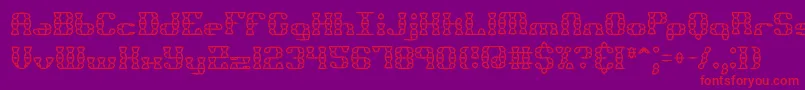 フォントBrassKnuckleStarBrk – 紫の背景に赤い文字