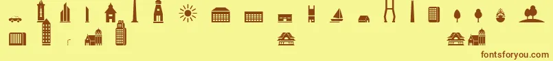 KotaSurabaya Font – Brown Fonts on Yellow Background