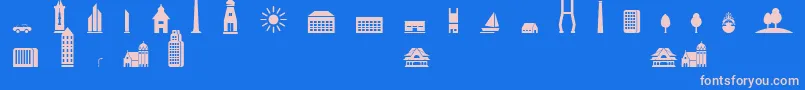 KotaSurabaya Font – Pink Fonts on Blue Background