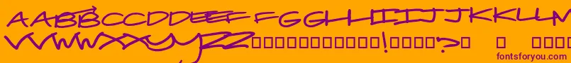 RealToyz Font – Purple Fonts on Orange Background