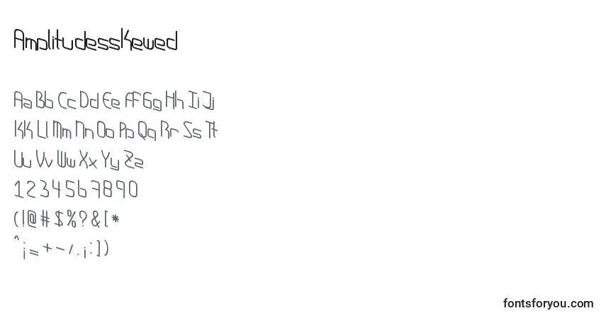 Schriftart Amplitudesskewed – Alphabet, Zahlen, spezielle Symbole