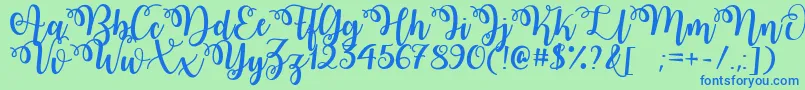 WatermelonScriptDemo Font – Blue Fonts on Green Background