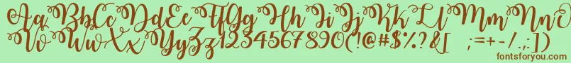 WatermelonScriptDemo Font – Brown Fonts on Green Background