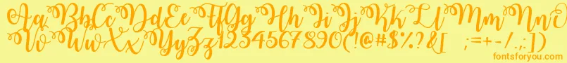 WatermelonScriptDemo-Schriftart – Orangefarbene Schriften auf gelbem Hintergrund