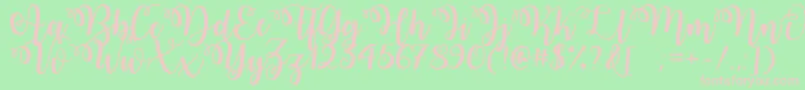 WatermelonScriptDemo-Schriftart – Rosa Schriften auf grünem Hintergrund