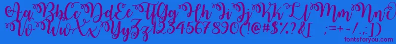 WatermelonScriptDemo-Schriftart – Violette Schriften auf blauem Hintergrund