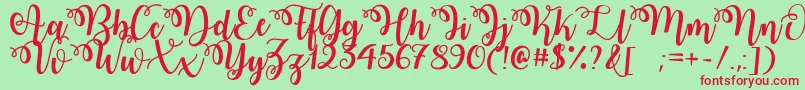 WatermelonScriptDemo-Schriftart – Rote Schriften auf grünem Hintergrund