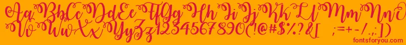 WatermelonScriptDemo Font – Red Fonts on Orange Background