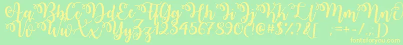 WatermelonScriptDemo Font – Yellow Fonts on Green Background