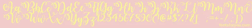 WatermelonScriptDemo Font – Yellow Fonts on Pink Background