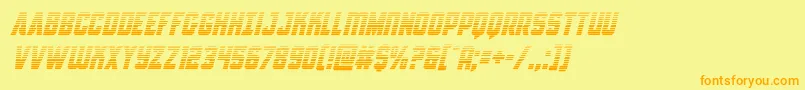 フォントAntillesgradital – オレンジの文字が黄色の背景にあります。