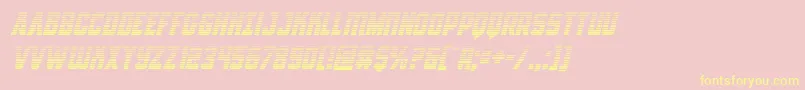 Antillesgradital-fontti – keltaiset fontit vaaleanpunaisella taustalla