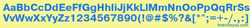 Prg75C Font – Blue Fonts on Yellow Background