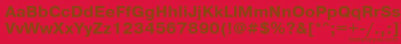 フォントPrg75C – 赤い背景に茶色の文字