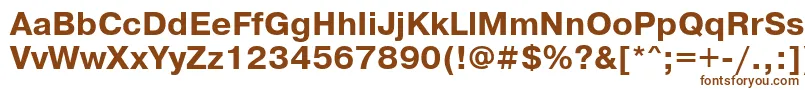 Prg75C-fontti – ruskeat fontit valkoisella taustalla