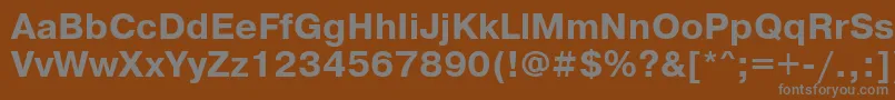 フォントPrg75C – 茶色の背景に灰色の文字